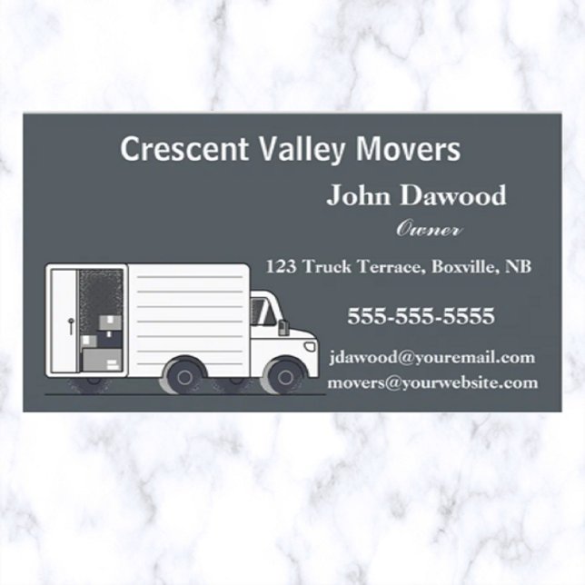 Editable Moving Truck Movers Business Card (Creator Uploaded)