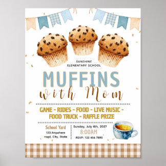 Editable muffin with mum fundraiser flyer poster