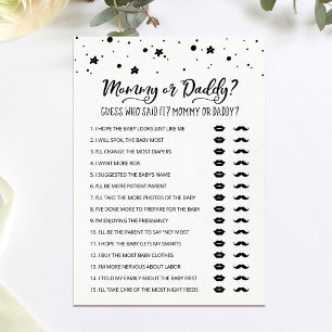 Editable Mummy or Daddy Baby Shower game Card