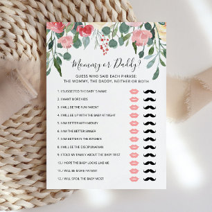 Editable Mummy or Daddy Baby Shower game Card