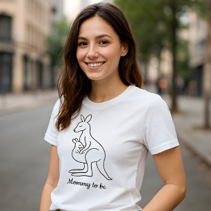 Editable Mummy to Be Kangaroo T-Shirt Design Tri-Blend Shirt