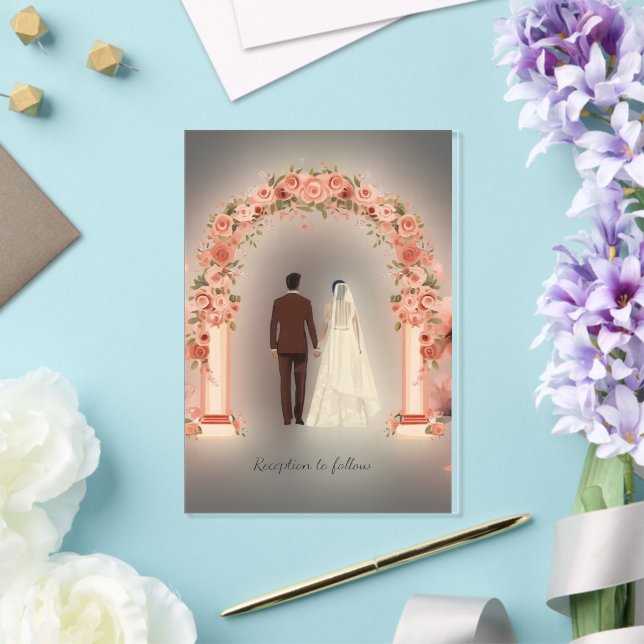 Editable Muslim Nikah Invitation - White Red Royal (Insitu (Wedding))
