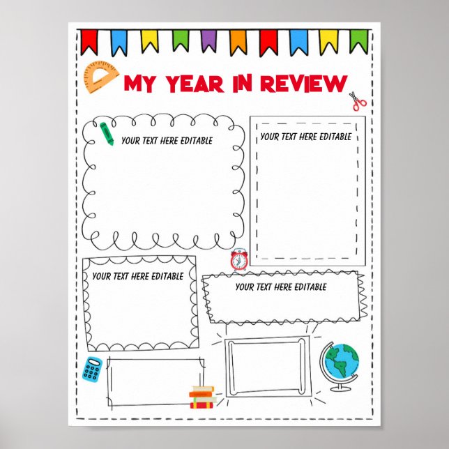 Editable My Year in Review Printable  Poster (Front)