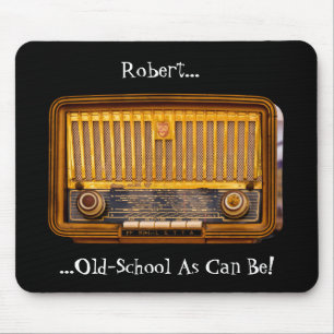 Editable Name Antique Tube Retro Radio Mouse Pad