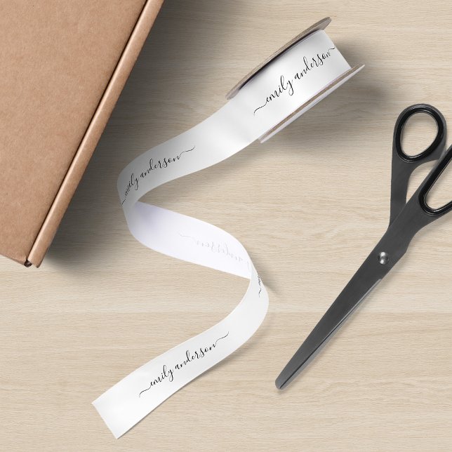 Editable Name Brand or Text Calligraphy Script Satin Ribbon (Creator Uploaded)