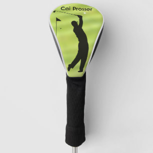 Editable Name Golfer on the Green Golf Head Cover