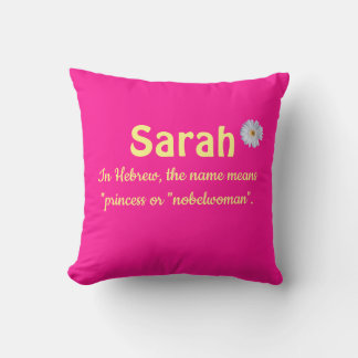 Editable Name Meaning and Gerbera Daisy Cushion