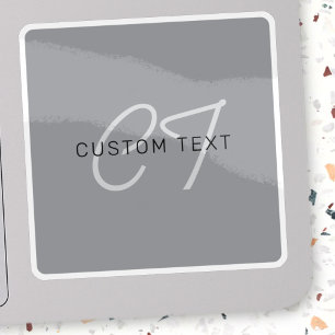 Editable Name or Greeting Black & Dark Grey