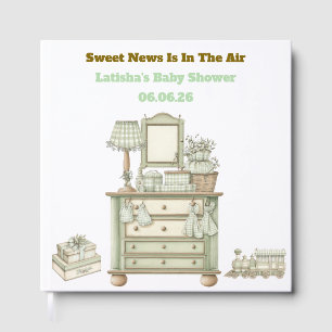 Editable Neutral Vintage Baby Shower Guest Book