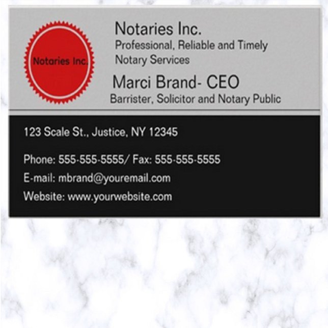Editable Notaries  Business Card (Creator Uploaded)