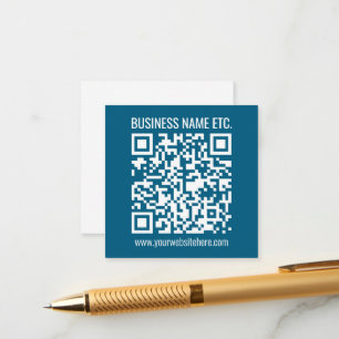 Editable Ocean Blue QR code  Enclosure Card