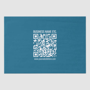 Editable Ocean Blue QR code  Tissue Paper