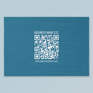 Editable Ocean Blue QR code  Tissue Paper