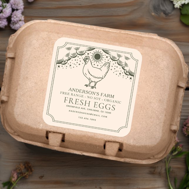 Editable Olive Witchy Tarot Eggs Family Farm Label (Creator Uploaded)