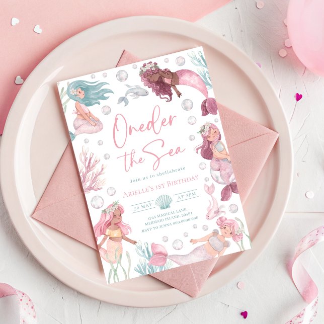Editable Oneder the Sea Mermaid Invitation (Editable Oneder the Sea Mermaid Invitation
)