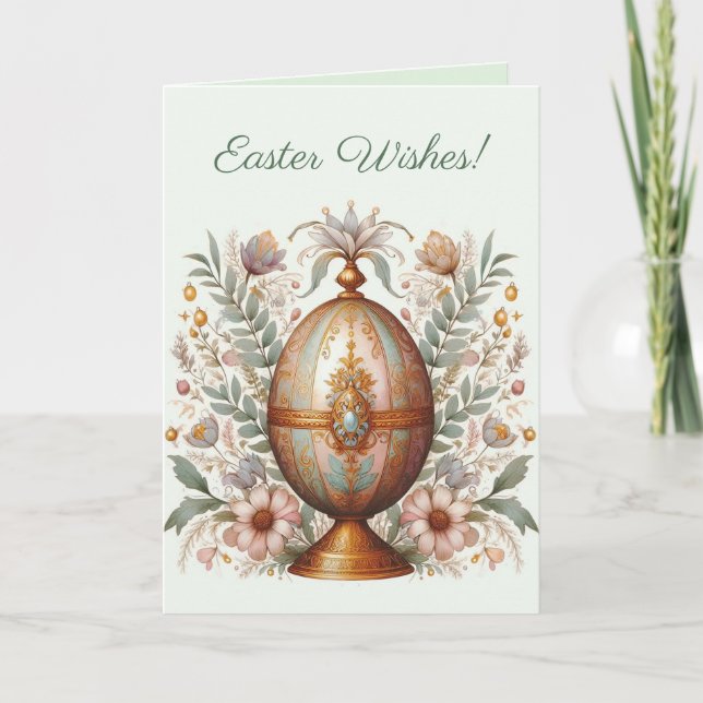Editable Ornate Easter Egg Card (Front)