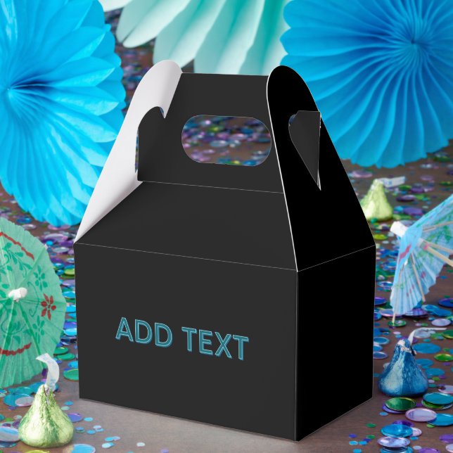 Editable Outlined Lettering w/Drop Shadow  Favour Box (Party)