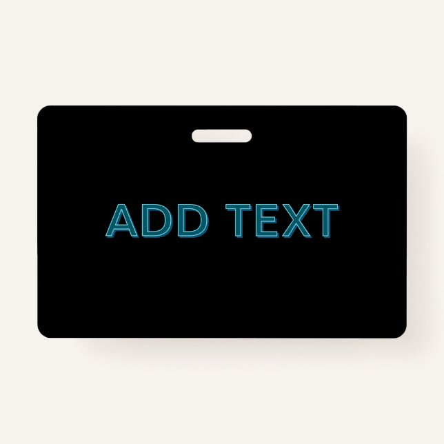 Editable Outlined Lettering w/Drop Shadow  ID Badge (Front)