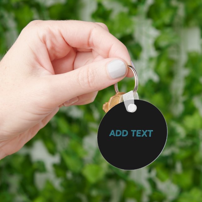 Editable Outlined Lettering w/Drop Shadow  Key Ring (Hand)