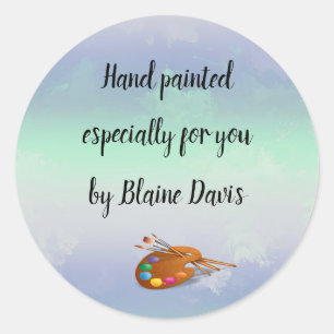 Editable Painters Palette Especially For You Classic Round Sticker