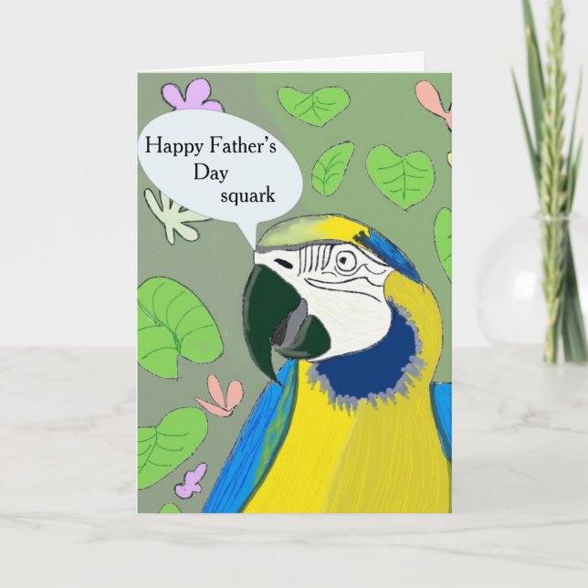 Editable Parrot Father’s Day Card (Front)