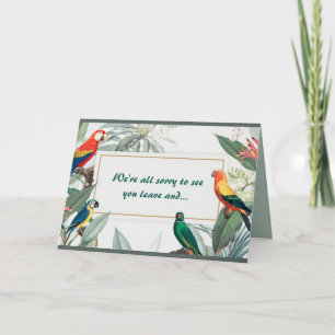 Editable Parrots Farewell Gathering Card