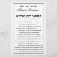 Editable Party Games Fun Riddles Family Reunion