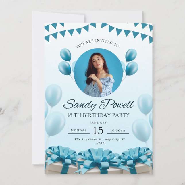 Editable Party Template Birthday Invitation  (Front)