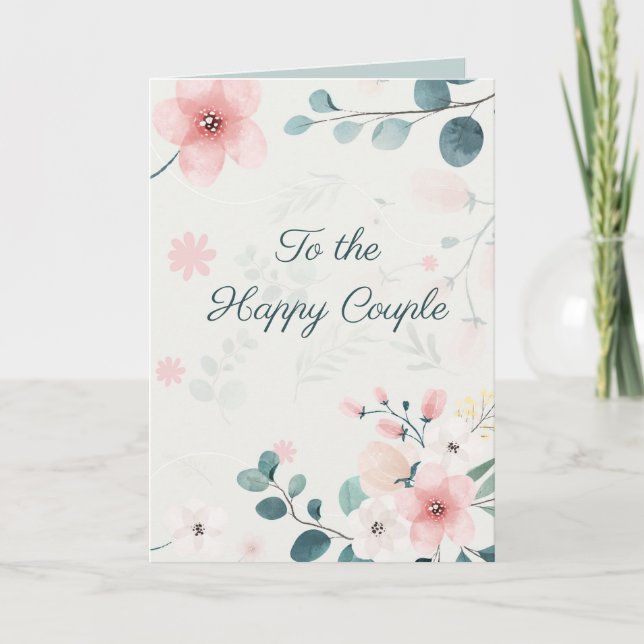 Editable Pastel Floral Flowers Card (Front)