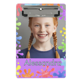 Editable Pastel Splash Custom Photo alessandra Mini Clipboard