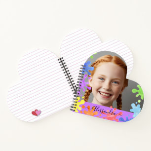 Editable Pastel Splash  cute Custom Photo Frame  Notebook