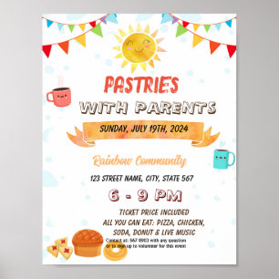 Editable pastries with parent event flyer poster
