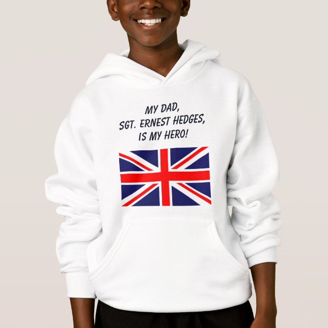 Editable Patriotic Union Jack Hero Dad (Front)