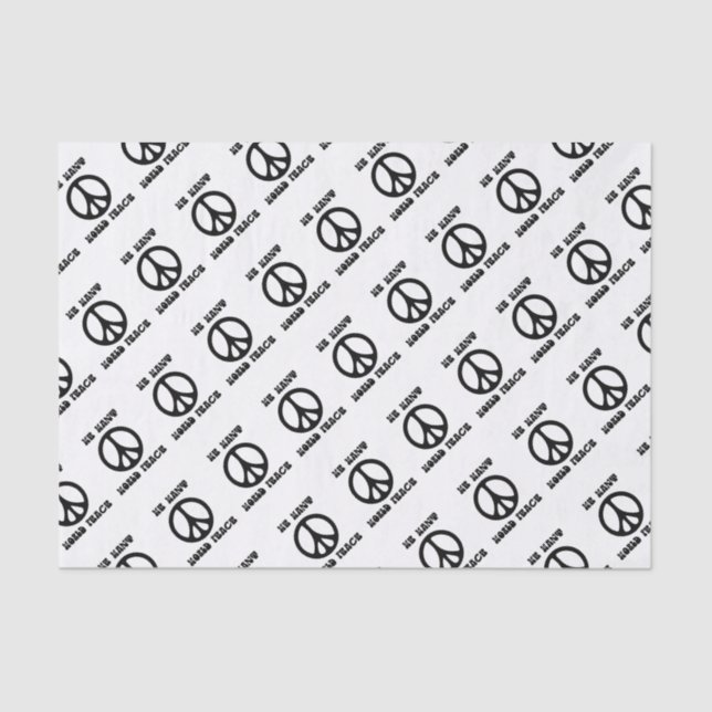 Editable Peace Sign  Tissue Paper (Front)