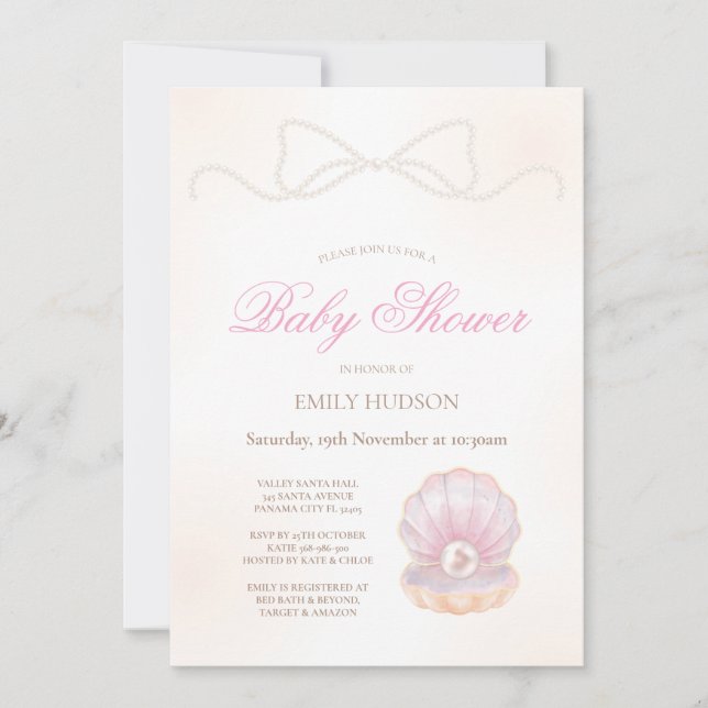 Editable Pearl Invitation (Front)