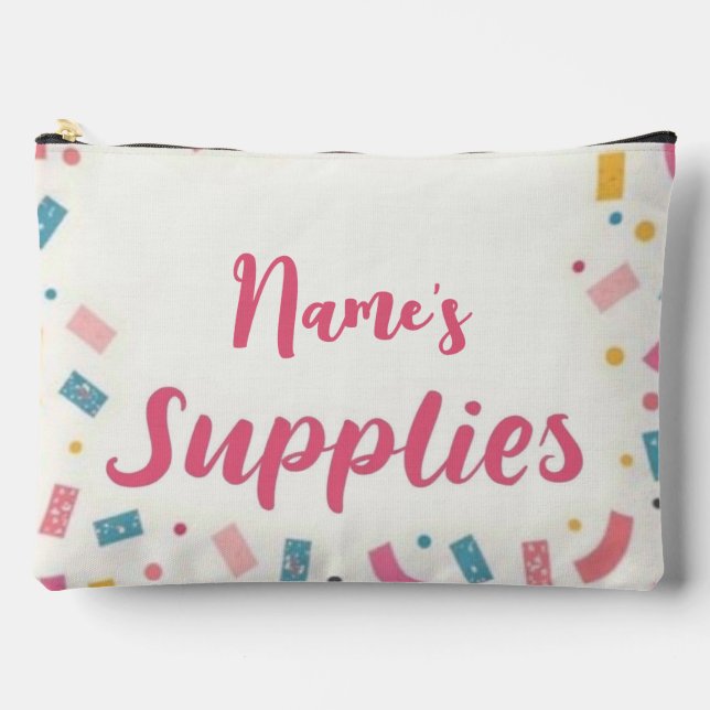 Editable Pencil Case Design with Confetti Accessory Pouch (Front)