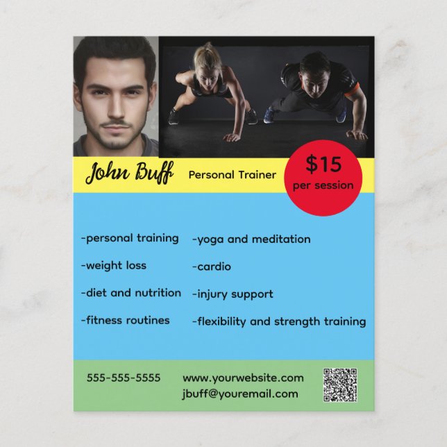 Editable Personal Trainer  Flyer (Front)