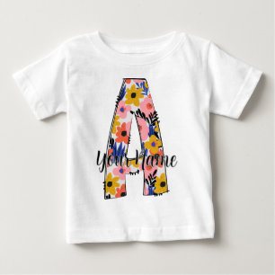 editable photo Alphabet letters A personalised Baby T-Shirt