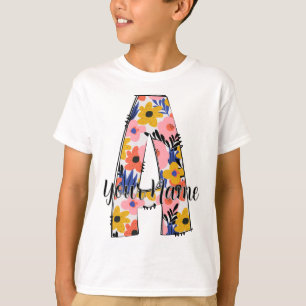 editable photo Alphabet letters A  personalised  T-Shirt