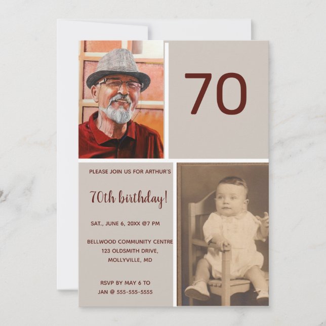Editable Photo Birthday Party Invitation (Front)