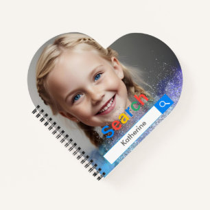 Editable Photo blue grey glitter Google Notebook
