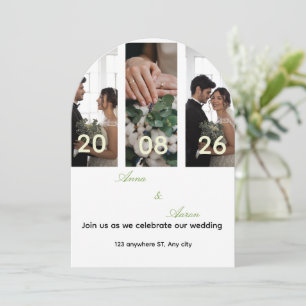 Editable Photo Collage Save The Date Wedding Invitation
