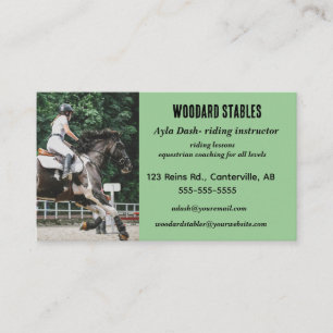 Editable Photo Horseback Riding Instructor Business Card