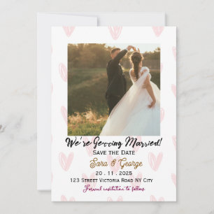 Editable Photo Save the Date Wedding Invitation