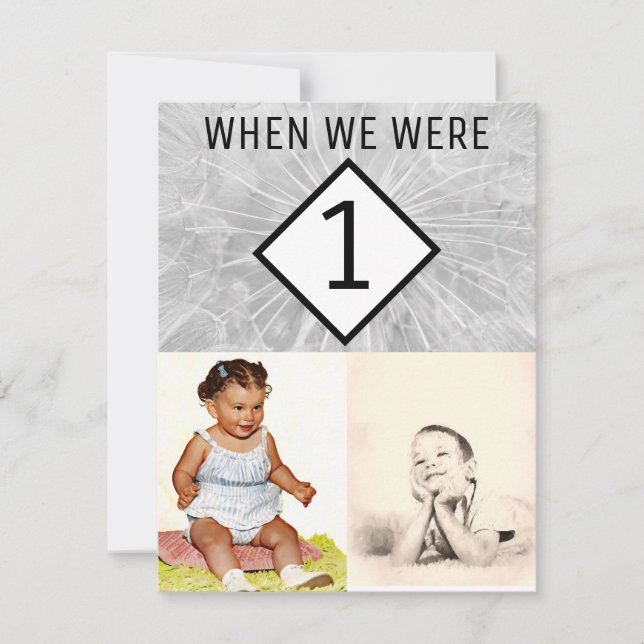 Editable Photo Table Numbers When We Were Younger (Front)