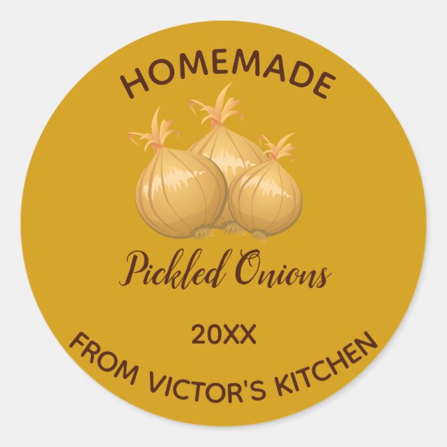 Editable Pickled Onions Classic Round Sticker (Front)