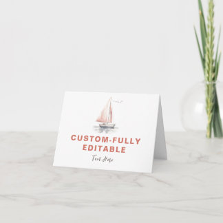 Editable Pink Birthday Folded Food Tent Card