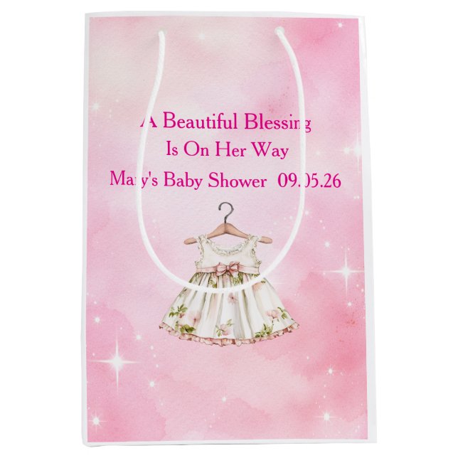 Editable Pink Chinoiserie Gift Bags (Front)