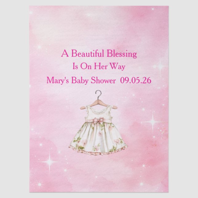 Editable Pink Chinoiserie Tissue Paper (Front)