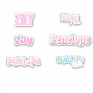 Editable Pink Custom-Cut Name Vinyl Sticker